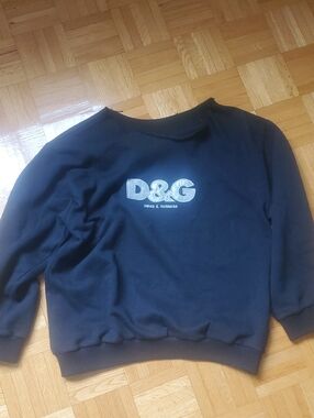 D&G  Black Sweatshirt with Silver D&G Logo